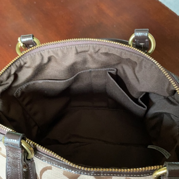 Authentic Coach Signature Stripe Satchel in Brown - Picture 5 of 6